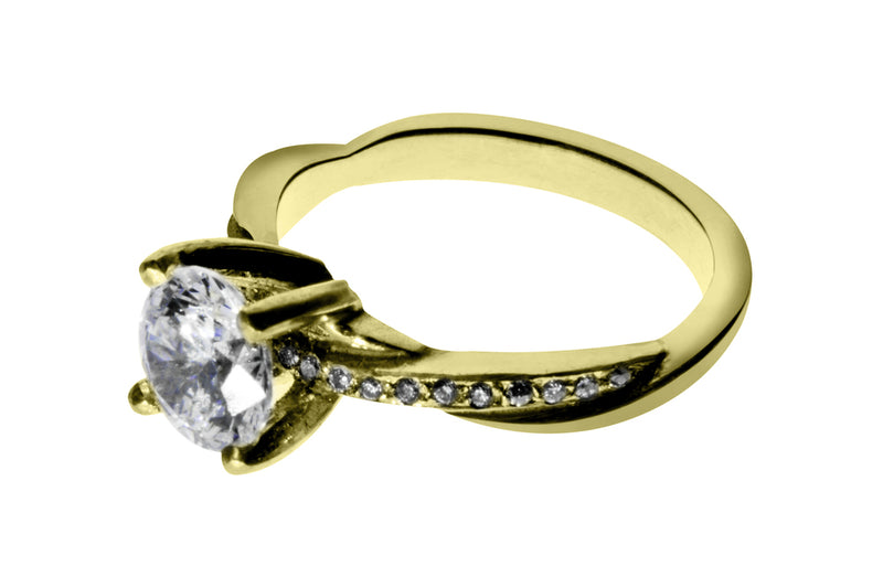 Anillo con Diamante Eternity Oro Amarillo 18k